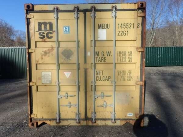 20′ x 8′ x 8.5′ Tall– Used Shipping/Storage Container – Wind and Watertight – Yellow